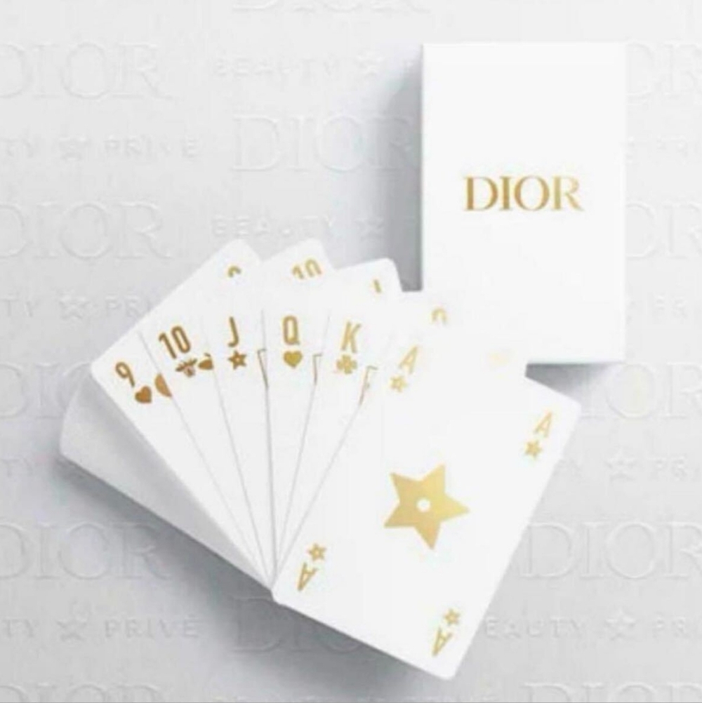 NEW Dior Monogram Gold/White Playing Cards!